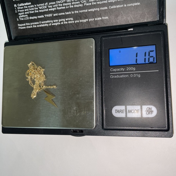 Solid Stamped 10K Yellow Gold Lightning Pendant Bolt Necklace (not 14K) Vintage - Picture 7 of 10